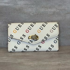 GUESS Willie Slim Clutch Multicolor Logo Wallet